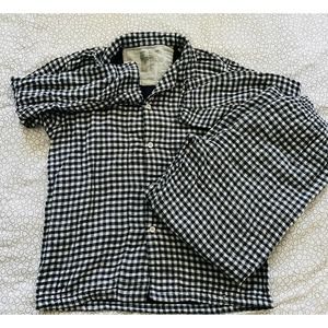 Muji sz L blue white flannel gauze two set pajama set